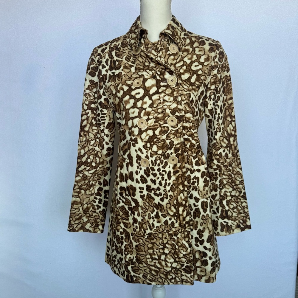 Anna Molinari Animal Print Trench Coat Size I44 (large) Made In Italy